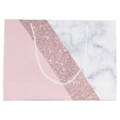 elegant girale roos goud glitter witte marmer roze large cadeautasje (Achterkant)