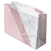 elegant girale roos goud glitter witte marmer roze large cadeautasje (Achterkant Gekanteld)