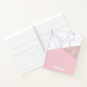 Elegant girale roos goud glitter witte marmer roze notitieboek (Binnen)