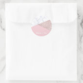 Elegant girale roos goud glitter witte marmer roze ronde sticker (Tas)