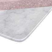 elegant girale roos goud glitter witte marmer roze snijplank (Hoek)