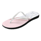 elegant girale roos goud glitter witte marmer roze teenslippers (Schuin)
