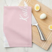 Elegant girale roos goud glitter witte marmer roze theedoek (Quarter Fold)