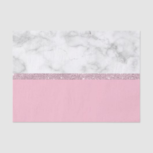 Elegant girale roos goud glitter witte marmer roze tissuepapier (Voorkant)