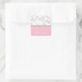 Elegant girale roos goud glitter witte marmer roze vierkante sticker (Tas)