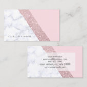 elegant girale roos goud glitter witte marmer roze visitekaartje (Voorkant / Achterkant)