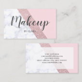 elegant girale roos goud glitter witte marmer roze visitekaartje (Voorkant / Achterkant)