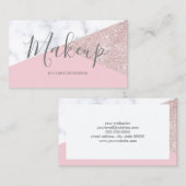 Elegant girale roos goud glitter witte marmer roze visitekaartje (Voorkant / Achterkant)