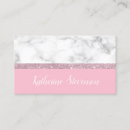 Elegant girale roos goud glitter witte marmer roze visitekaartje