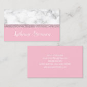 Elegant girale roos goud glitter witte marmer roze visitekaartje (Voorkant / Achterkant)