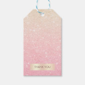 Elegant  girale roos goudglitter cadeaulabel (Voorkant)
