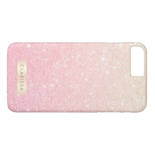 Elegant  girale roos goudglitter Case-Mate iPhone case (Achterkant (Horizontaal))