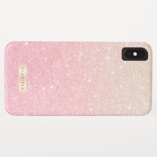 Elegant girale roos goudglitter Case-Mate iPhone case (Achterkant (horizontaal))