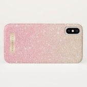 Elegant  girale roos goudglitter Case-Mate iPhone case (Achterkant (horizontaal))