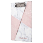 Elegant girale roos goudglitter en witte marmer klembord (Links)