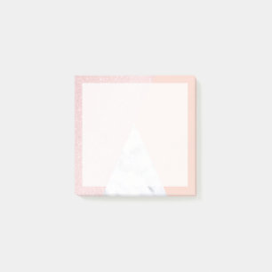 Elegant girale roos goudglitter en witte marmer post-it® notes