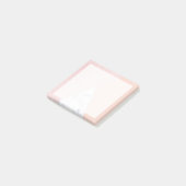 Elegant girale roos goudglitter en witte marmer post-it® notes (Schuin)
