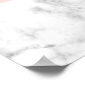 Elegant girale roos goudglitter en witte marmer poster (Hoek)