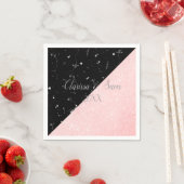 Elegant girale roos goudglitter en zwarte marmer servet (Insitu)