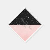 Elegant girale roos goudglitter en zwarte marmer servet (Hoek)