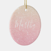 Elegant  girale roos goudglitter keramisch ornament (Rechts)