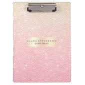 Elegant  girale roos goudglitter klembord (Voorkant)