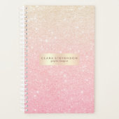 Elegant  girale roos goudglitter planner (Voorkant)