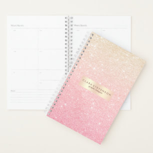 Elegant  girale roos goudglitter planner