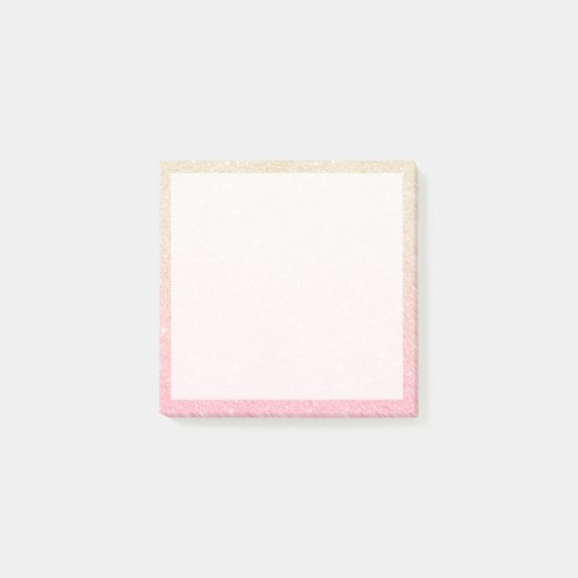 Elegant girale roos goudglitter post-it® notes (Voorkant)