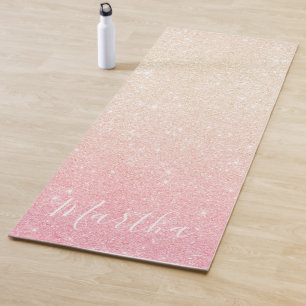 Elegant girale roos goudglitter yogamat