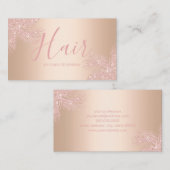 Elegant girale roos goudhandpalmhaar visitekaartje (Voorkant / Achterkant)