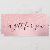 Elegant girale roze roze roos goudglitter make-up  (Voorkant / Achterkant)