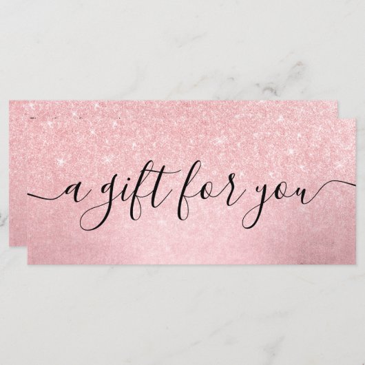 Elegant girale roze roze roos goudglitter make-up  (Voorkant / Achterkant)