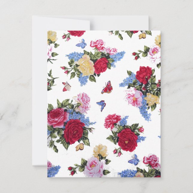 Elegant girale  rozen florale vlinders (Voorkant)