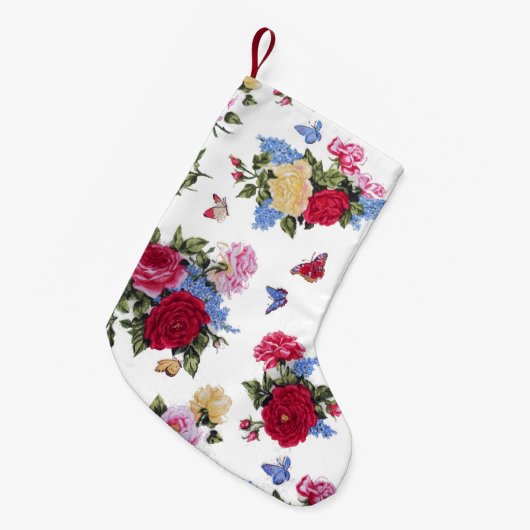 Elegant girale  rozen florale vlinders kleine kerstsok (Voorkant (Hangend))