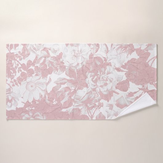 Elegant girale trendy roze koraal witte flesje badhanddoek (Badhanddoek)