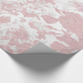 Elegant girale trendy roze koraal witte flesje cadeaupapier (Hoek)