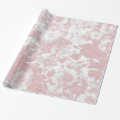 Elegant girale trendy roze koraal witte flesje cadeaupapier (Uitgerold)