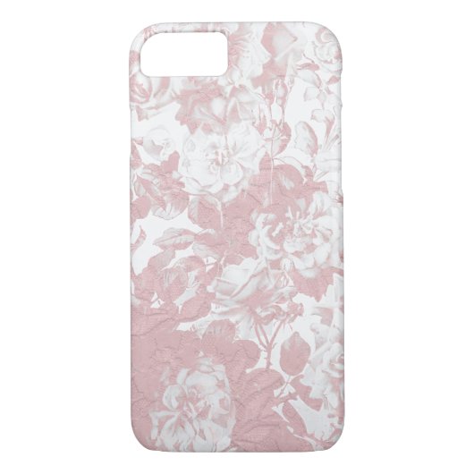 Elegant girale trendy roze koraal witte flesje Case-Mate iPhone case (Achterkant)