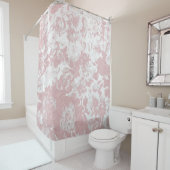 Elegant girale trendy roze koraal witte flesje douchegordijn (In situ)