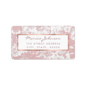 Elegant girale trendy roze koraal witte flesje etiket (Voorkant)