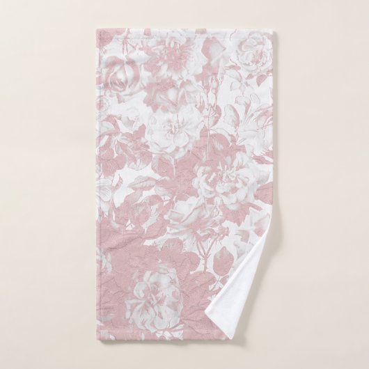 Elegant girale trendy roze koraal witte flesje handdoek (Handdoek)
