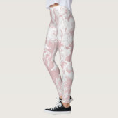 Elegant girale trendy roze koraal witte flesje leggings (Links)