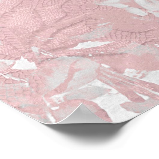 Elegant girale trendy roze koraal witte flesje poster (Hoek)