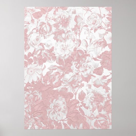Elegant girale trendy roze koraal witte flesje poster (Voorkant)