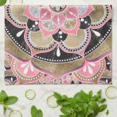 Elegant girale tribale mandala-ontwerp theedoek (Gevouwen)