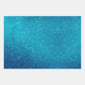 Elegant girale turquoise iridescent glitter regenb inpakpapier vel (Voorkant 2)