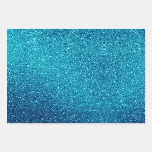 Elegant girale turquoise iridescent glitter regenb inpakpapier vel (Voorkant 2)
