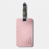 Elegant girale verlooproze roze roze roos goud gli bagagelabel (Achterkant verticaal)