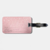 Elegant girale verlooproze roze roze roos goud gli bagagelabel (Achterkant horizontaal)